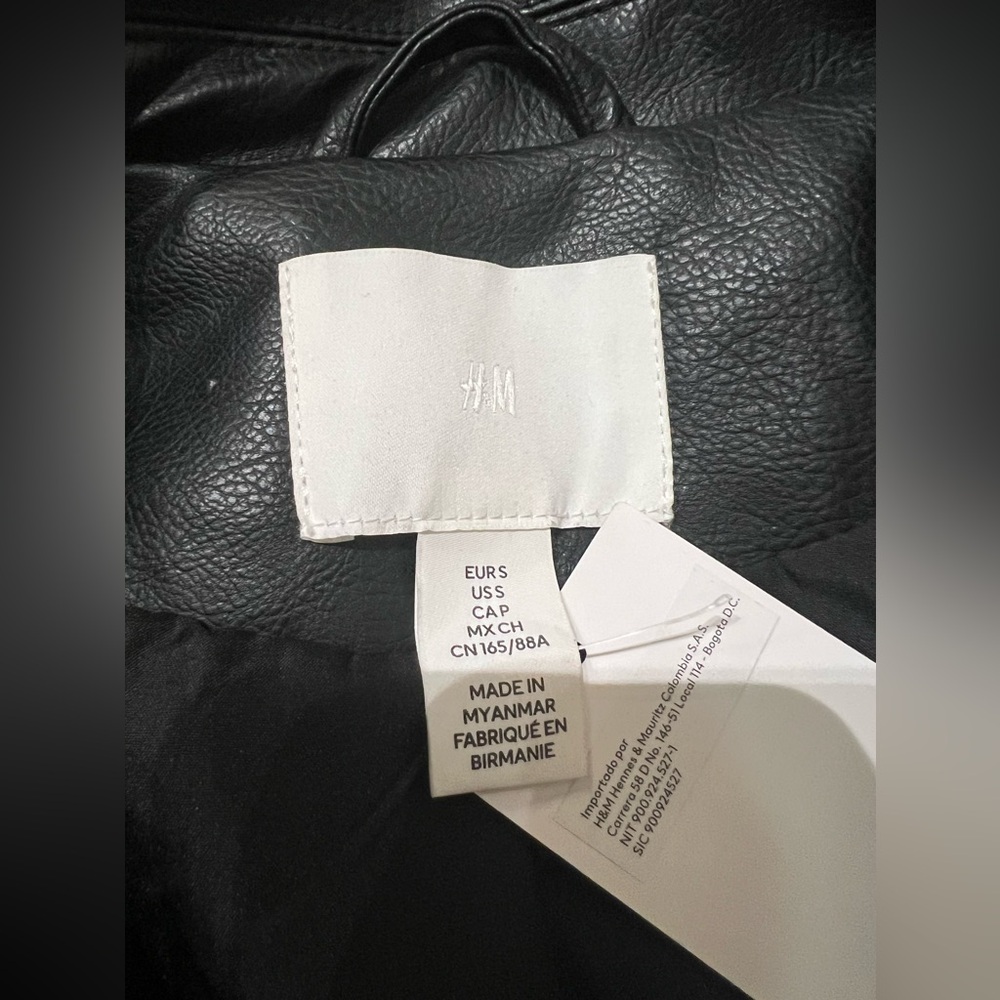 NWT H&M COATED BIKER JACKET - Picture 10 of 12